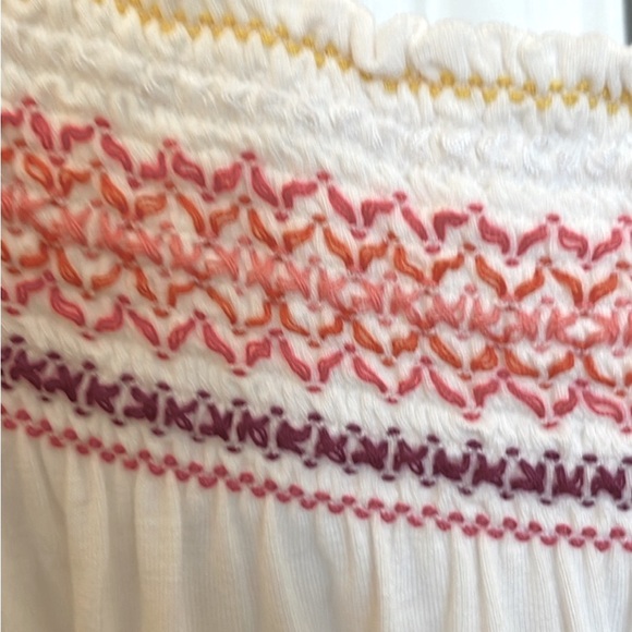 Michael Stars Embroidery Top with Elastic Waist & Peplum Off or On Shoulder! OS - Picture 6 of 8